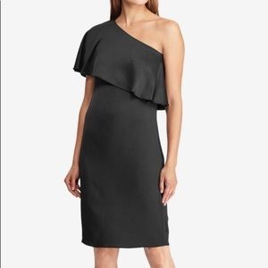NWT Satin Ruffle one shoulder dress.